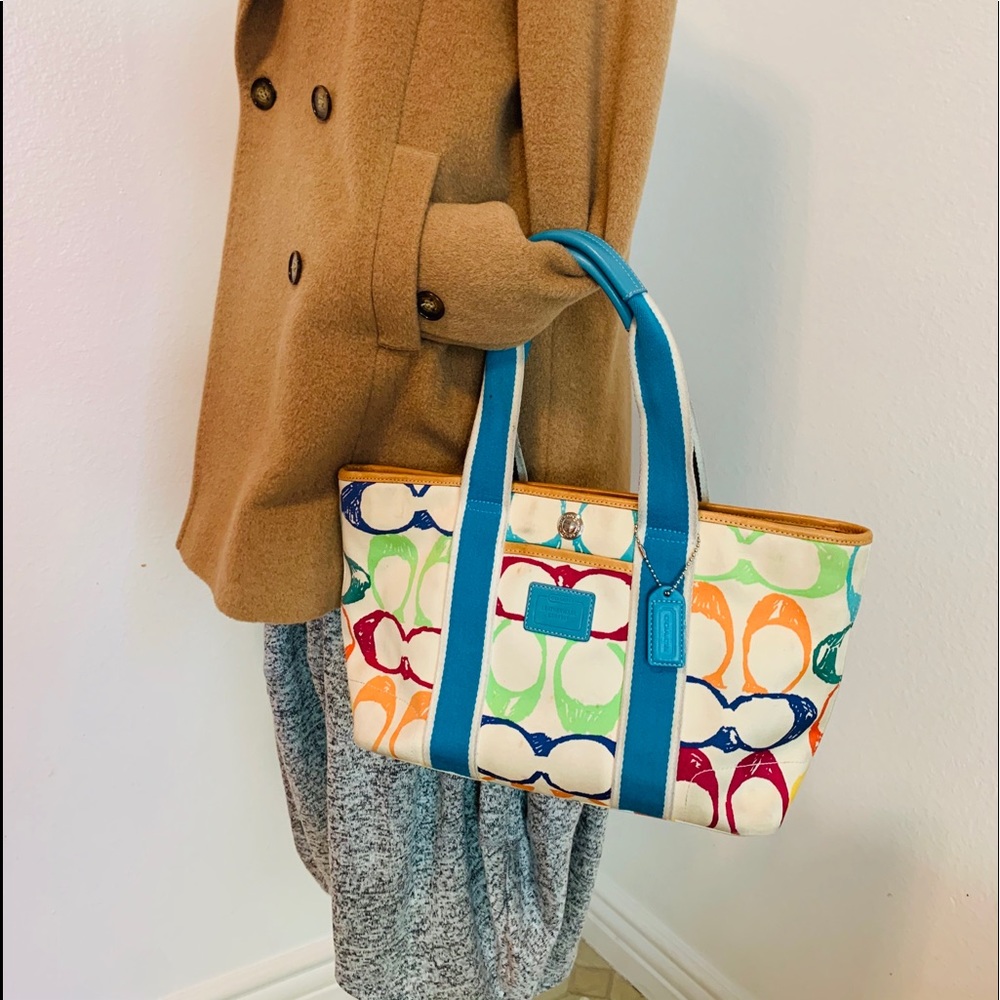 Coach Hampton Multi-Color Handbag Satchel Bag